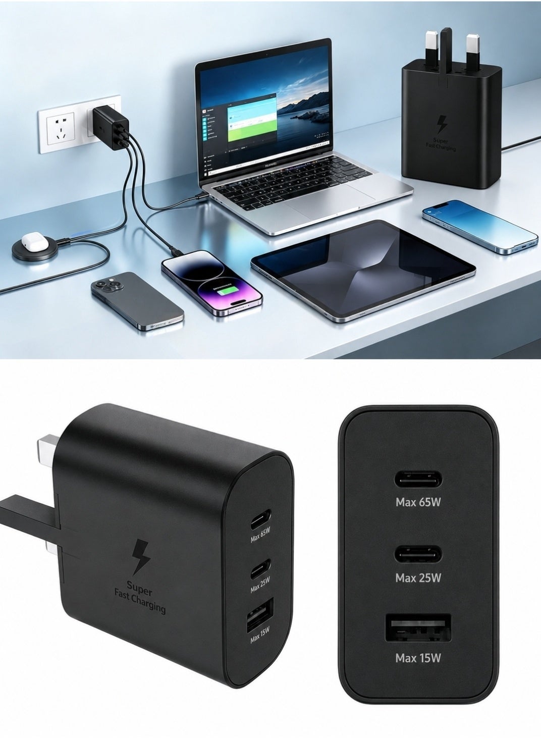 ميفيدو Mivido Usb C Wall Charger 65W