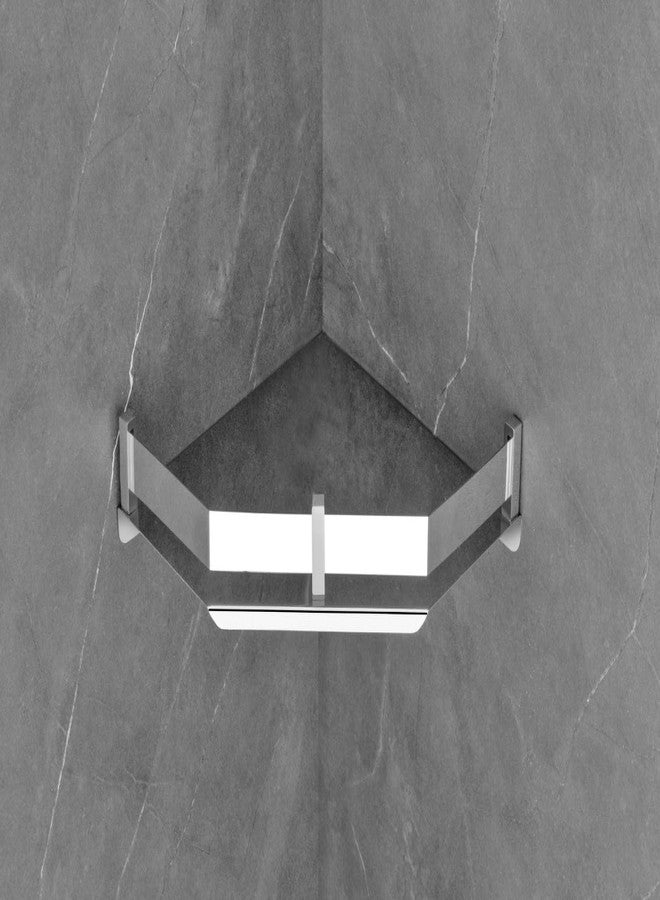 ASTECH INDIA Corner Shower Shelf, Wall Mounted, Triangular Design, Bathroom Storage Organizer with Side Rails - Image 1