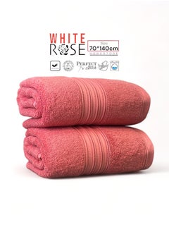 White Rose 2 Pcs Luxurious And Soft Beach Towel Set Shadow Luxury Towel 550GSM Bath Towel (70x140cm) Set Of 2  - Image 5