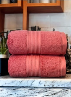 White Rose 2 Pcs Luxurious And Soft Beach Towel Set Shadow Luxury Towel 550GSM Bath Towel (70x140cm) Set Of 2  - Image 2