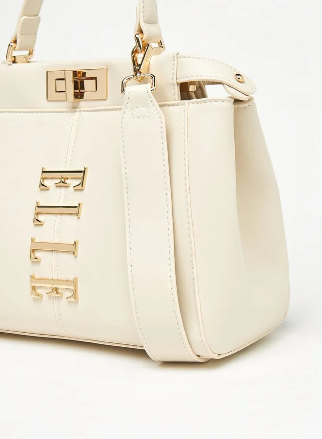 ELLE Solid Crossbody Bag with Twist Lock Closure