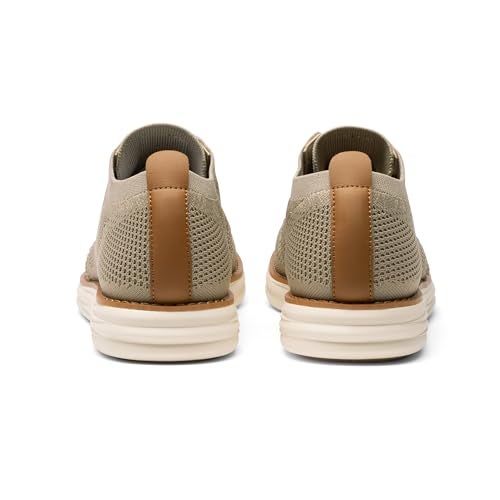 Bruno Marc Men's KnitFlex Breeze Mesh Oxford Sneakers - Breathable Business Casual Shoes Lightweight & Comfortable Walking Shoes for Men, Size 12,Khaki,GRAND-01 - Image 5