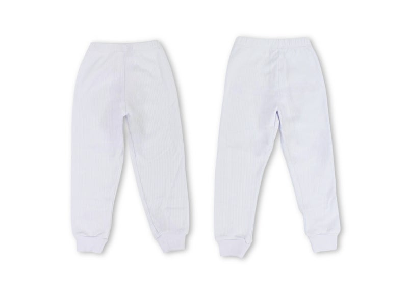 Ourkids Unisex Kids 2-Pack Thermal Pants – White - Image 3