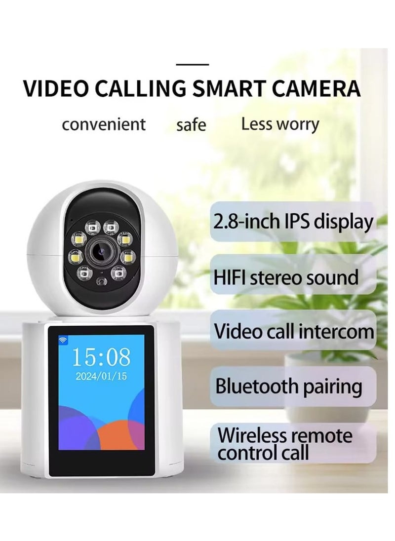 Indoor Wireless Security Camera 2 in 1 Video Call & Monitor 1080P 350° Full HD WIFI Video Calling, Night Vision Smart Motion Detection, Two Way Video Calling with HD Time Display for Elder Baby Pet