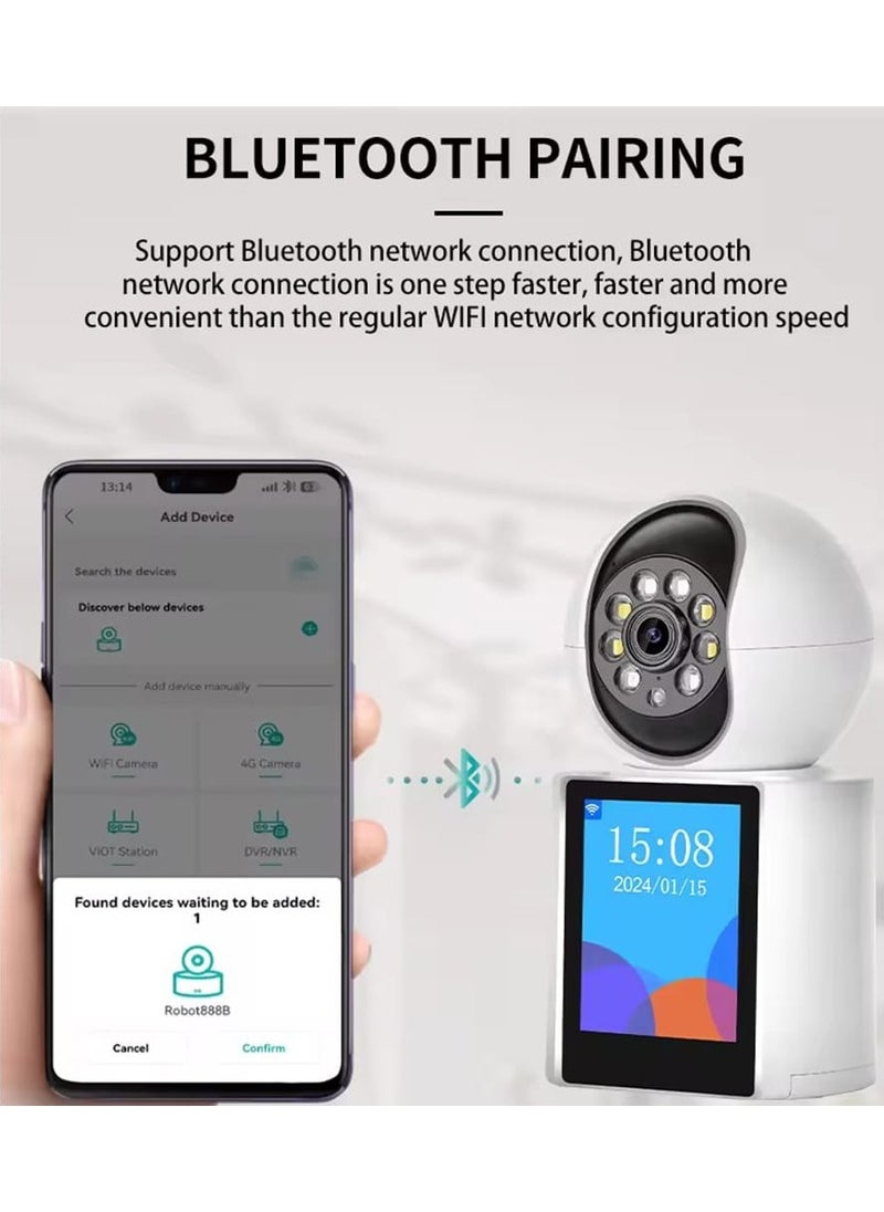 Indoor Wireless Security Camera 2 in 1 Video Call & Monitor 1080P 350° Full HD WIFI Video Calling, Night Vision Smart Motion Detection, Two Way Video Calling with HD Time Display for Elder Baby Pet