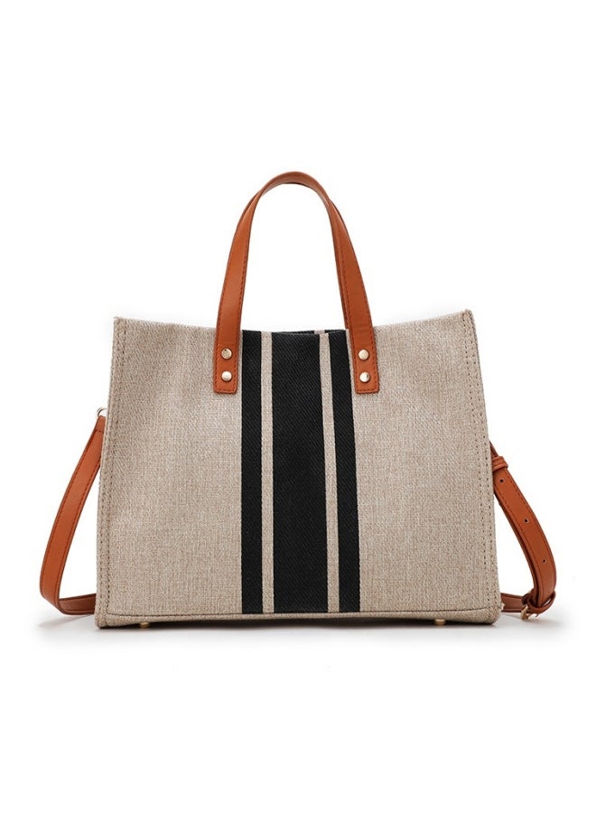 Unisex Contrast Striped Crossbody Bag, Large Capacity Shoulder Bag Sling Bag Side Bag for Men and Women, Magnetic Buckle Handbag Tote Bag Satchel Bags Laptop Bag for College Students  - Image 1