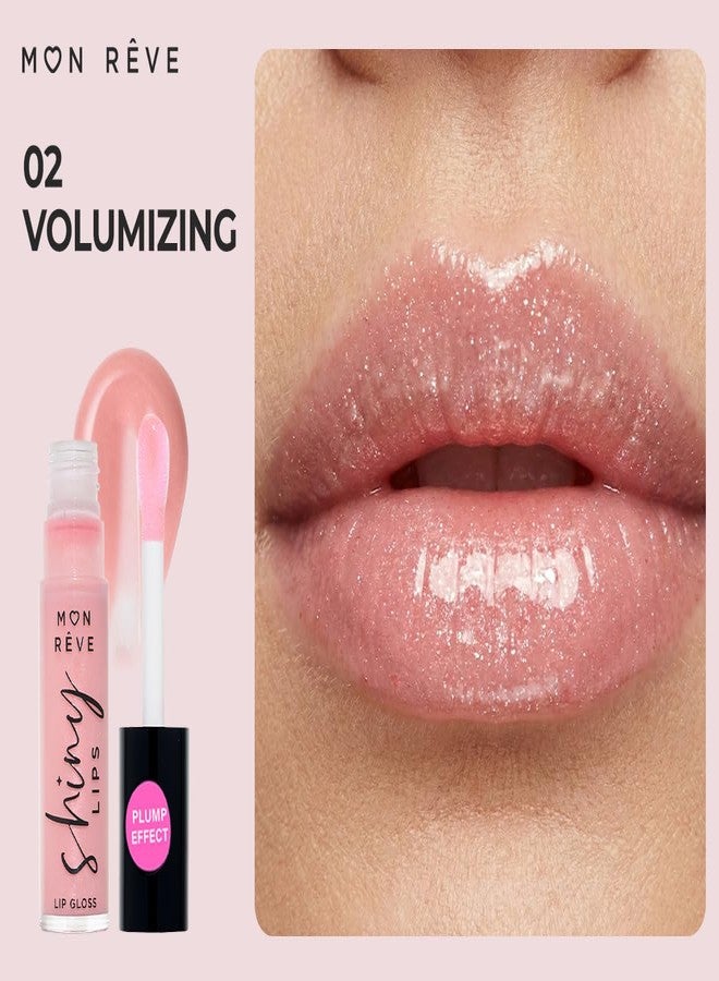 MON RÊVE Moisturizing Lip Gloss for Women - Ultra-Shiny 3D Hydrating Lip Gloss with Chamomile Oil, Non-Sticky Nourishing Formula for Long-Lasting Wear, 0.27 fl oz, 18 Shimmer Shades (02 VOLUMIZING) - Image 2