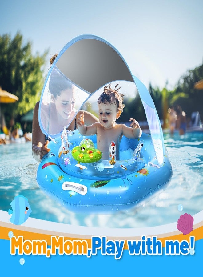 GEEQUFLOAT Baby Pool Float with Canopy & Toy Console - Adjustable Safe Seat, Removable UPF50+ Sunshade, Infant Float for 6-36 Months, Inflatable Baby Float with Handle & Tow Rope for Pool, Beach - Image 4