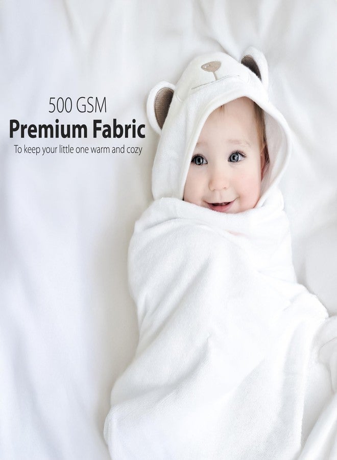 MINIBOO Hooded Baby Towels for Newborn & Toddler - Super Soft Baby Bath Towels with Hood, Highly Absorbent Viscose Made from Bamboo Hooded Towel for Boys, Girls, Newborn Essentials. - Image 3