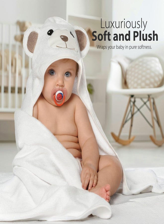 MINIBOO Hooded Baby Towels for Newborn & Toddler - Super Soft Baby Bath Towels with Hood, Highly Absorbent Viscose Made from Bamboo Hooded Towel for Boys, Girls, Newborn Essentials. - Image 2