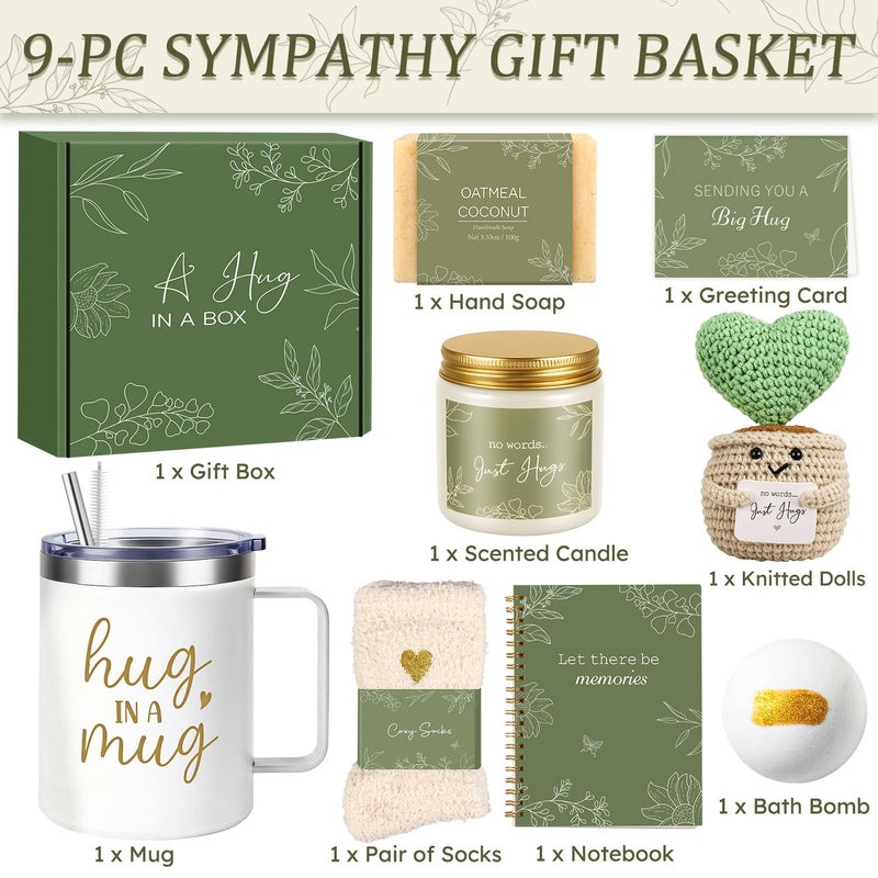 Giftota Sympathy Gifts Baskets for Women â€“ Hug in a Box Care Package Sympathy Gifts for Loss of Loved One, Miscarriage Gift, Sorry Your Loss, Memorial Condolences Grief Bereavement Present for Loss - Image 2