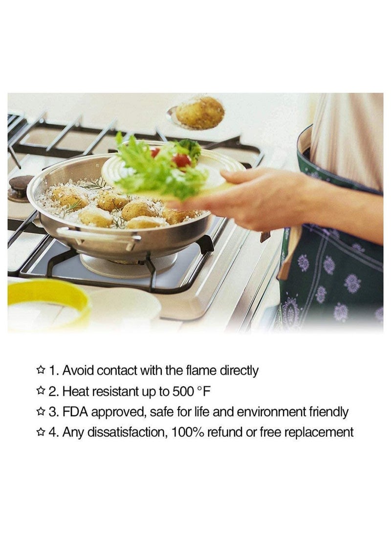 8 Pack Gas Hob Range Protectors Reusable Stove Burner Covers Stove Top Protectors Stove Burner Liner Cover Heat-Resistant Non Stick Easy to Clean