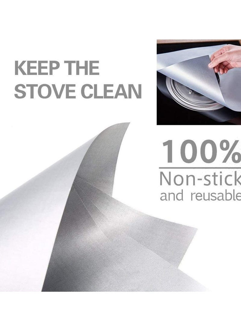 8 Pack Gas Hob Range Protectors Reusable Stove Burner Covers Stove Top Protectors Stove Burner Liner Cover Heat-Resistant Non Stick Easy to Clean