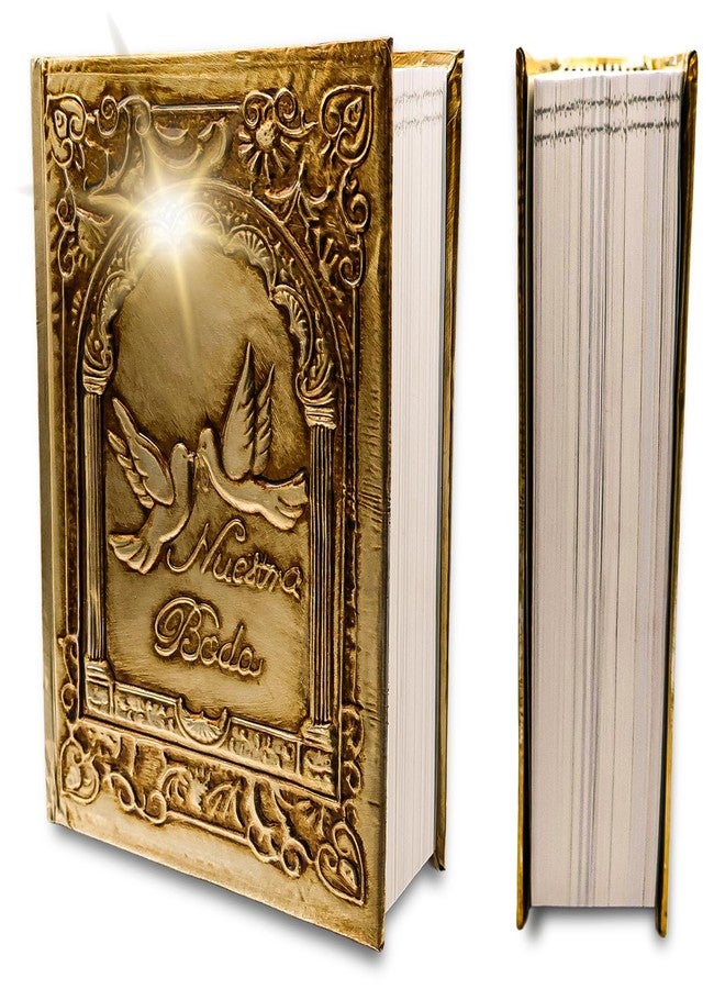 Nuestra Fe Biblia catolica en español para boda Metalic Beautiful Cover for Wedding Bible - Spanish Bible Large Print - biblia para boda - La biblia en español letra Grande - biblia y Rosario para boda catolica - Image 1