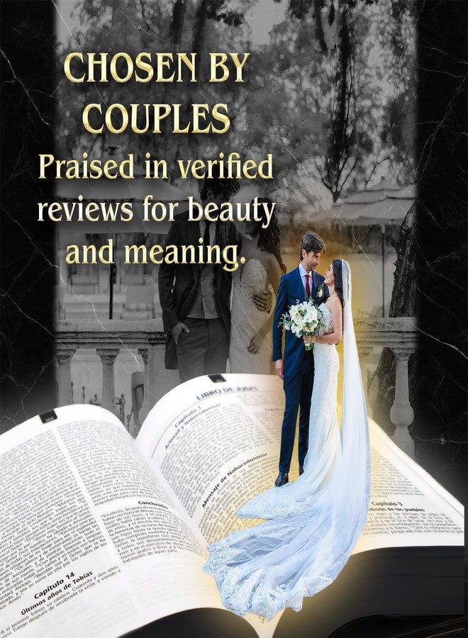 Nuestra Fe Biblia catolica en español para boda Metalic Beautiful Cover for Wedding Bible - Spanish Bible Large Print - biblia para boda - La biblia en español letra Grande - biblia y Rosario para boda catolica - Image 4