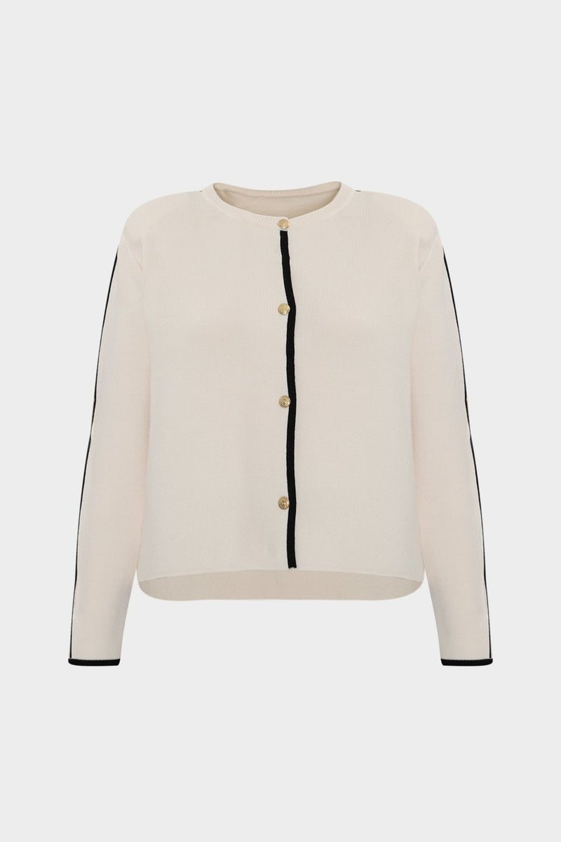 Açelya Okcu Azalea Okcu Contour Detailed Padded Women's Knitwear Cardigan  - Image 1
