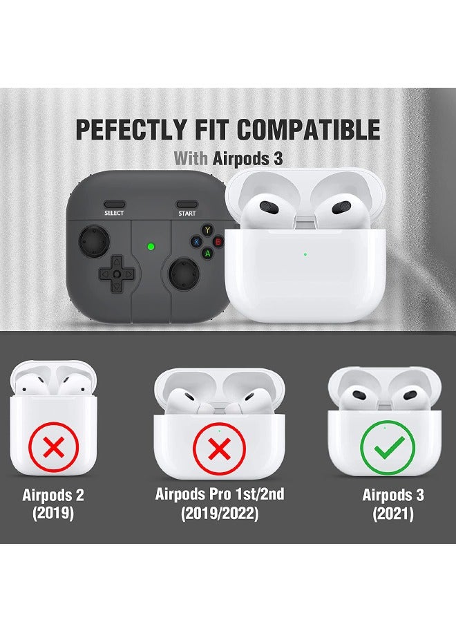 جراب واقٍ مزود بسلسلة مفاتيح لأجهزة Airpods 3 ، تصميم مشغل الألعاب ، غطاء واقٍ من السيليكون الناعم لأجهزة Airpods 3rd Gen 2021 - Image 2