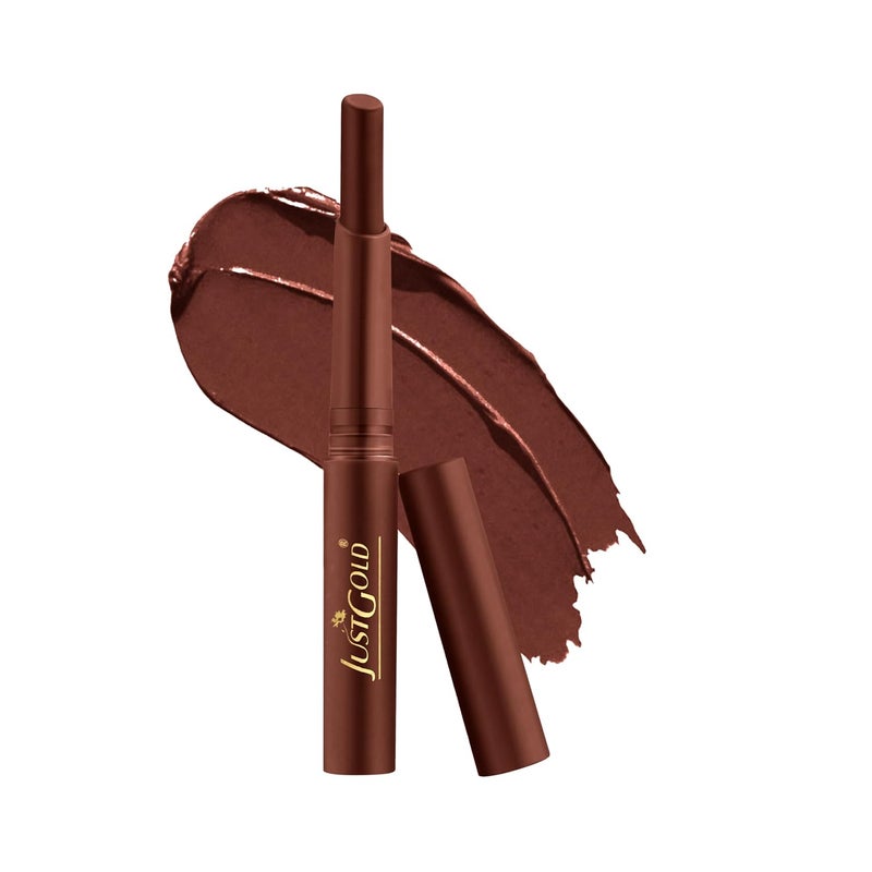 Just Gold Long Lasting Matte Finish Creamy matte lipstick with nourishment of vitamin E and Aloe vera L11 Dark Brown - Image 1