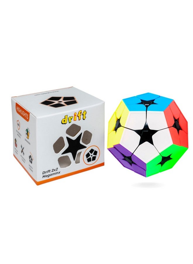 Cubelelo Drift Megaminx 2X2 Stickerless Speedcube Puzzle For Kids & Adults | 12 Sided Unique Challenging Puzzle With Adjustable Tension & Anti-Pop Design - Image 1