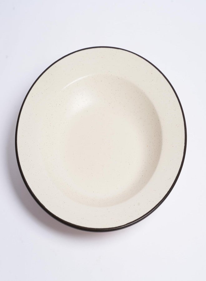 Caffeine Ceramic Handmade Stoneware Marble Matte Style Soup/Maggie/Pasta/Macaroni Plate 9 Inch Set of 2 Dishwasher & Microwave Safe - Image 3