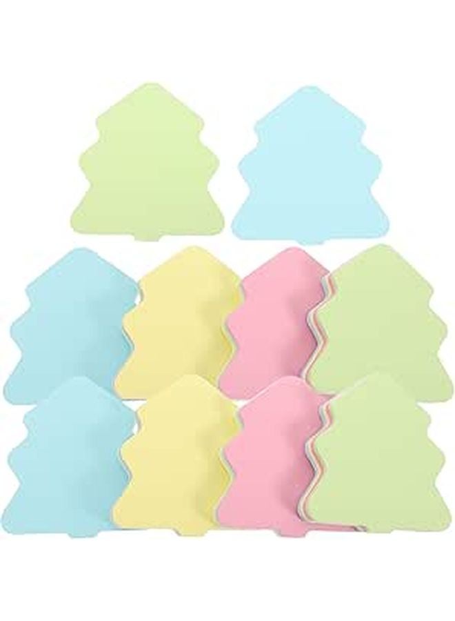 Multi Function Self Adhesive Memo Pads With Colorful Tree Shaped Notes 100 Sheets Per Pad 10pcs Office Home Sticky Reminder Stickers - Image 1