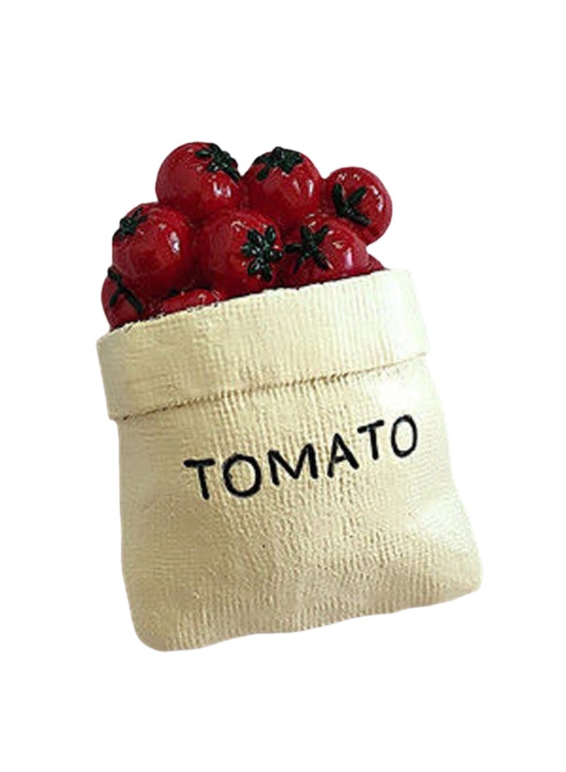 A Bag Of Tomato Refrigerator Magnets, 3d Simulation Food Bread Message Stickers Three-Dimensional Creative Magnetic Stickers Home Decoration Accessories - Image 1