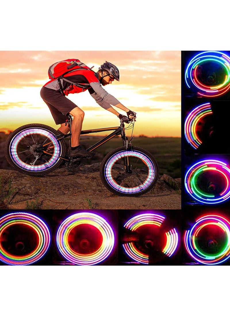 Generic - LED Bike Wheel Lights 4 Pack Long Bicycle Tire Valve Stems Caps Waterproof Tyre Spoke Flash Lights Switch Light Up Cool Reflector Accessories for Kids Men Women - Image 1