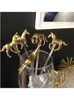 KASTWAVE 6 Pieces Kentucky Derby Horse Drink Stirrers, Reusable Cocktail Coffee Stirrers, Swizzle Sticks, Derby Decorations, for Parties,Weddings & Bar Events  - Image 3