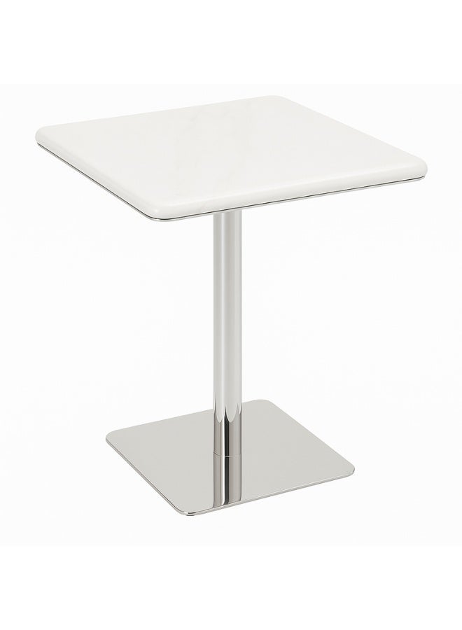 YI ONE Corner Table – Square White Marble Top with Stainless Steel Legs, 40×40×45 cm Luxury Side Table for Sofa & Bed - Image 3