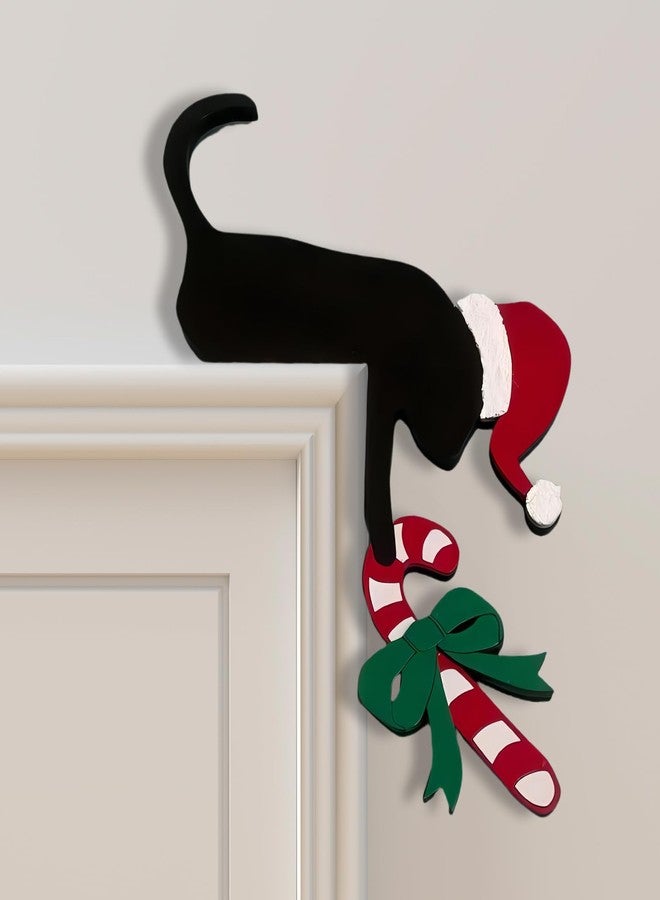 Sanmtang 2024 Christmas Door Topper, Holiday Home Decor, Funny Snowman, Santa Claus, Door Frame, Corner, Decoration, Windows, Walls, DIY Crafts (, Cat) - Image 1