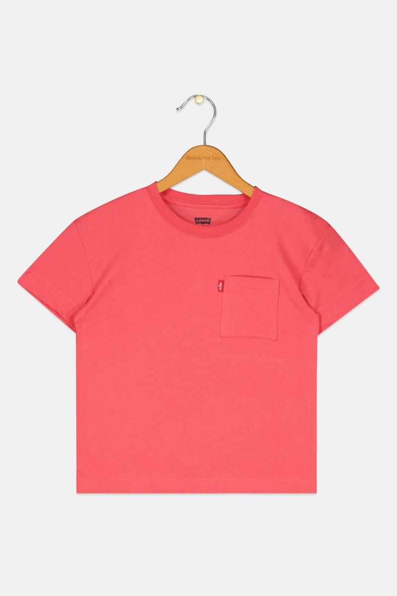Levi's Kids Boy Crew Neck Brand Logo Short Sleeve T-Shirt, Red - Image 3