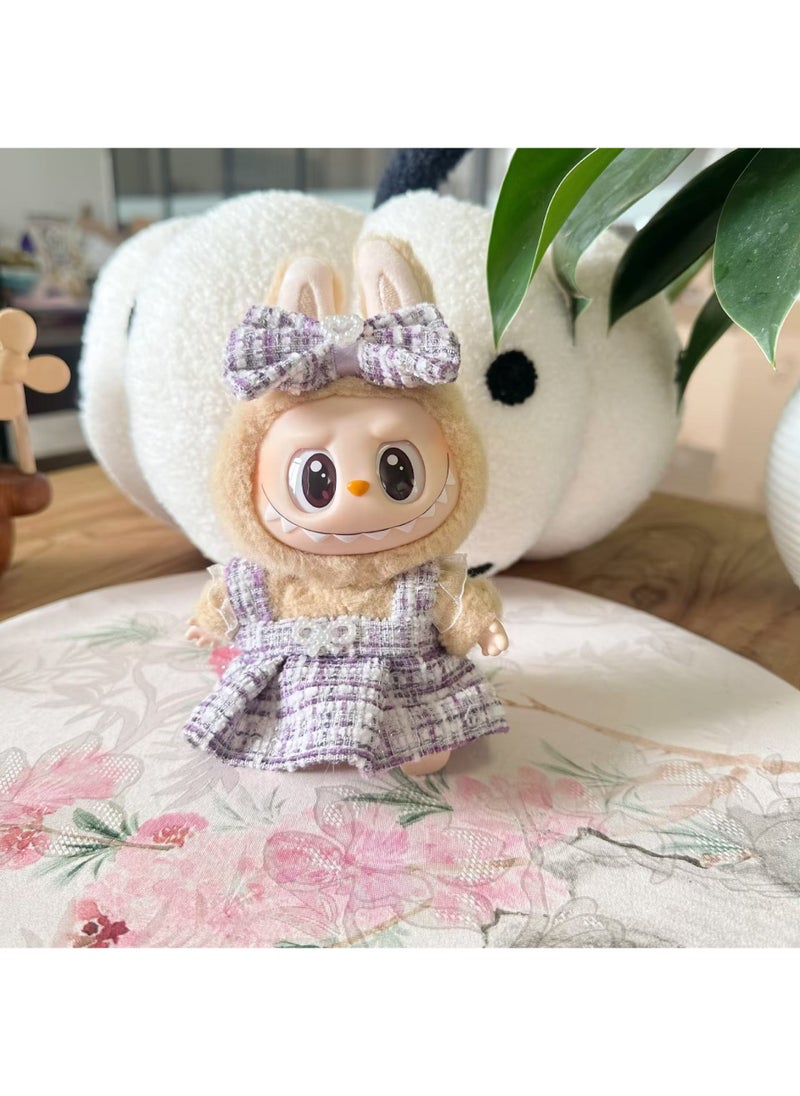 17cm Labubu Doll Outfit Set Classic purple fragrance 