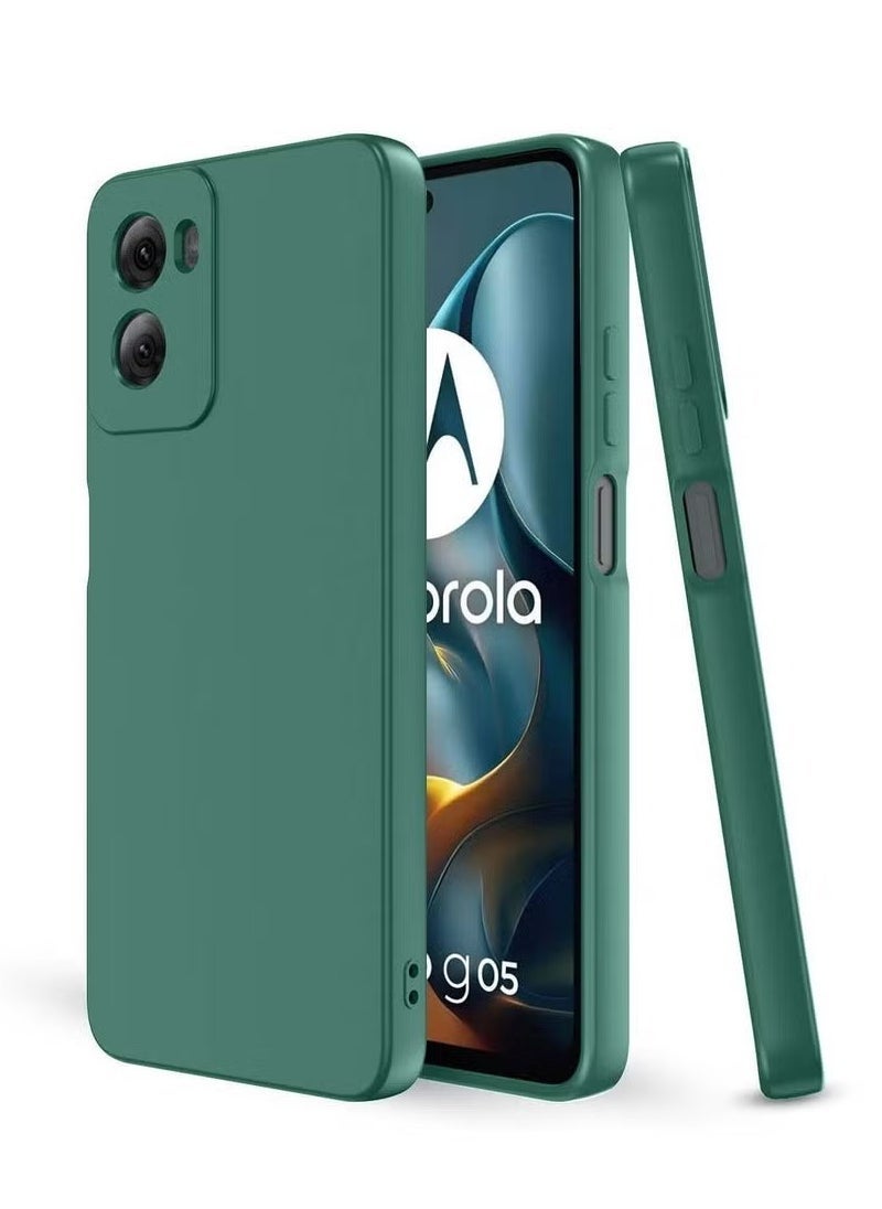MUNTAQI Motorola Moto G05 / Moto E15 4G 2025 Soft Liquid Silicone Case – Shockproof & Scratch-Resistant Slim Back Cover with Microfiber Lining – Full Camera & Screen Edge Protection, Anti-Fingerprint, Lightweight and Flexible Silicone Gel Case for Comfortable Grip – Dark Green - Image 2