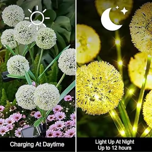 GIGAWATTS GW-919 Dandelion Solar Garden Light | 36 LED Solar Light Outdoor Garden with 600mAh Battery, IP65 Waterproof Garden Solar Lights for Lawn & Patio Decoration (Pack of 1, Multicolour) - Image 3