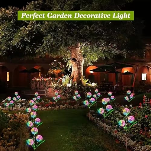 GIGAWATTS GW-919 Dandelion Solar Garden Light | 36 LED Solar Light Outdoor Garden with 600mAh Battery, IP65 Waterproof Garden Solar Lights for Lawn & Patio Decoration (Pack of 1, Multicolour) - Image 5