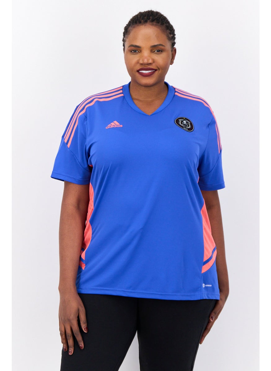 Adidas Women Sportswear Fit Short Sleeves Orlando Pirates Football Jersey Shirt, Blue  - Image 1