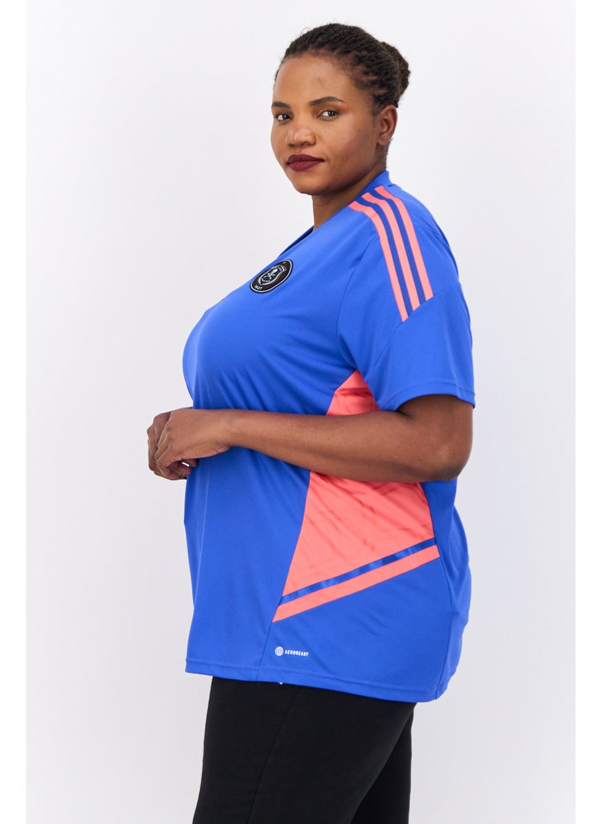 Adidas Women Sportswear Fit Short Sleeves Orlando Pirates Football Jersey Shirt, Blue  - Image 4