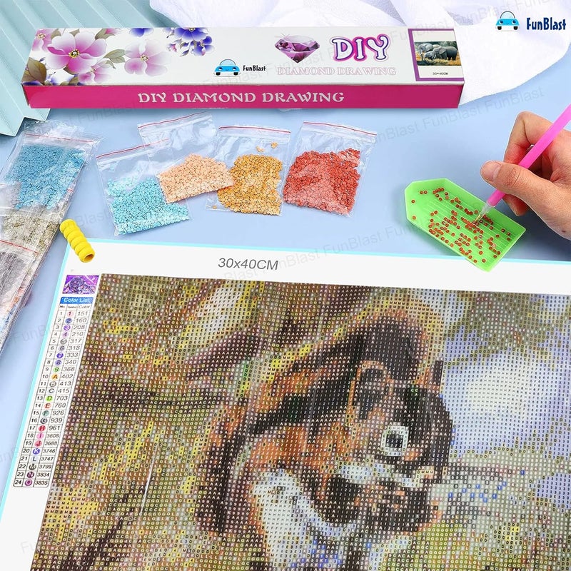 FunBlast FunBlast 5D Diamond Painting Kit 12x16inch Diamond Painting Kit for Adults Kids Suitable for Home Leisure and Wall Decoration Gift for Kids and Adults Squirrel  - Image 5