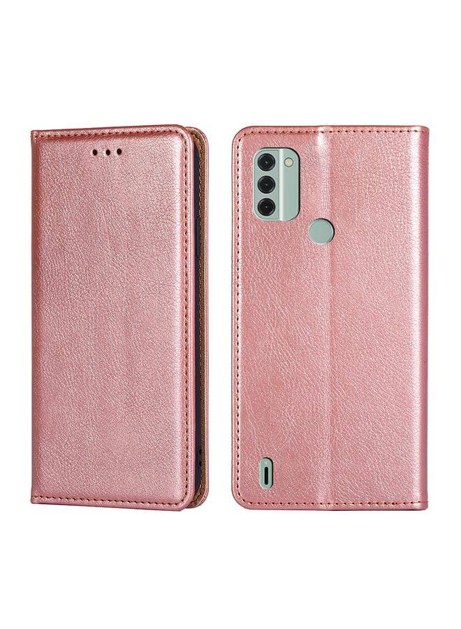 اس-توب جراب هاتف Nokia C31 مصنوع من الجلد المغناطيسي بلون سادة لامع وزيتي - Image 1