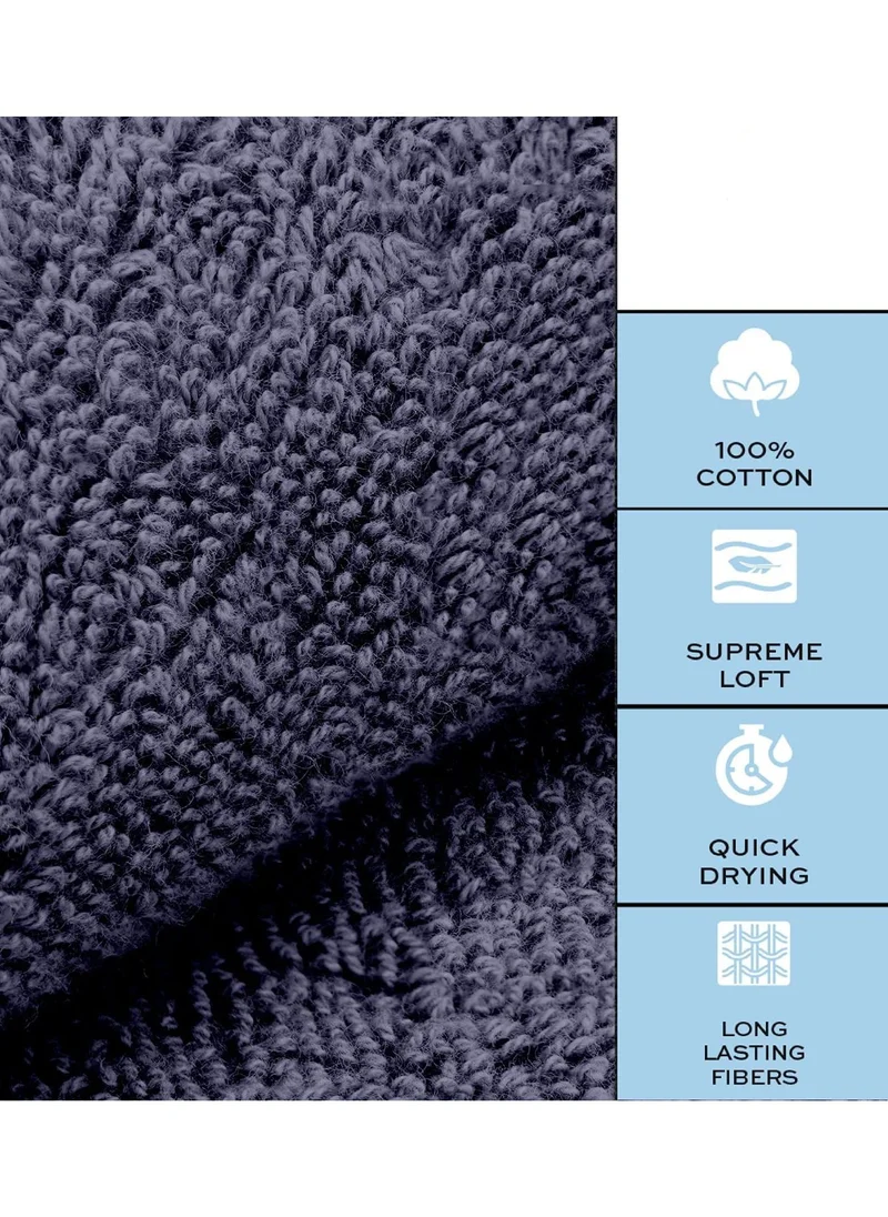 1Chase Luxury Hand Towels Cotton Hotel spa Bathroom Towel 16x30  Set Of 6 Navy Blue