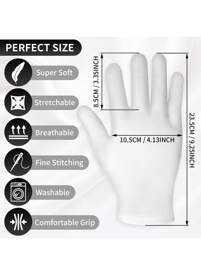 Sibba 2 Pairs Touch Screen Moisturizing Gloves White Cotton Moisturizing Gloves Overnight Bedtime Heal Eczema Sleeping Lotion Hand Spa Treatment Gloves Repair Rough Cracked Dry Chapped Hands Skin - Image 3