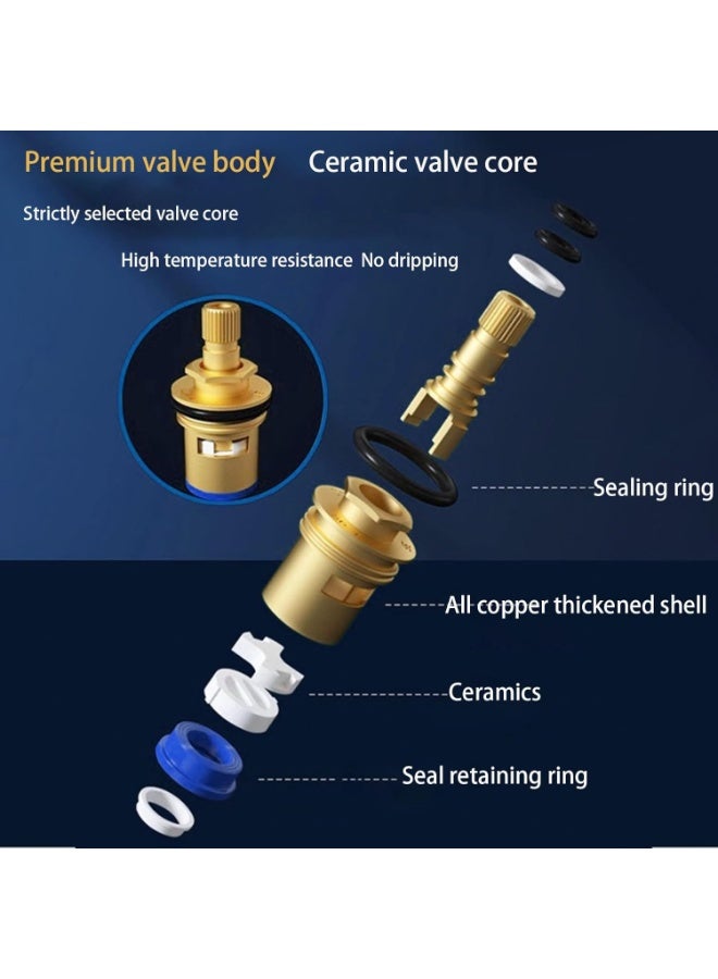 YelaJoy 2 PCS Angle Valve,All-copper Triangular Valve Water Heater 4-point Toilet Universal Hot and Cold Thickened Explosion-proof Angle Valve - Image 5