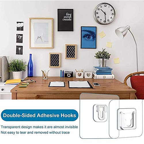 ERZA Double Sided Adhesive Hooks, Heavy Duty Wall Hook, Waterproof Wall Hanger Holder, Wall Hooks for Hanging, Self Adhesive Hooks for Bathroom Kitchen Office Hanging, Transparent, Pack of 24 - Image 4