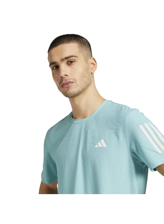 adidas تيشيرت قطن بأكمام قصيرة للرجال بلون تركواز
