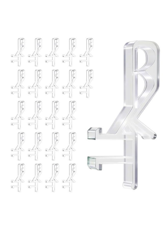 Cidkoth 22 PCS Cidkoth Hidden Channel Valance Clips, 1-7/8 Inch Clear Plastic Blinds Clips for Valance with a Groove, Replacement Clips for Blinds Wood & Faux Wood Window Blinds - Image 1