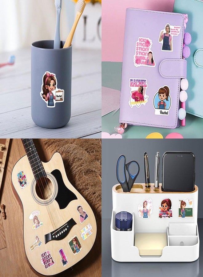 CPORER 55Pcs Cartoon Rachel Stickers Aesthetic Sticker Pack Vinyl Waterproof Decal for Laptop, Water Bottle, Skateboard, Scrapbooking - Image 4