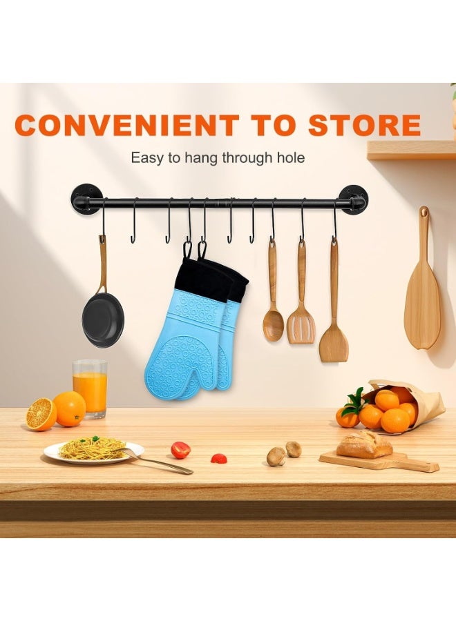 Extra Long Silicone BBQ and Baking Gloves with Soft Cotton Lining - Image 5