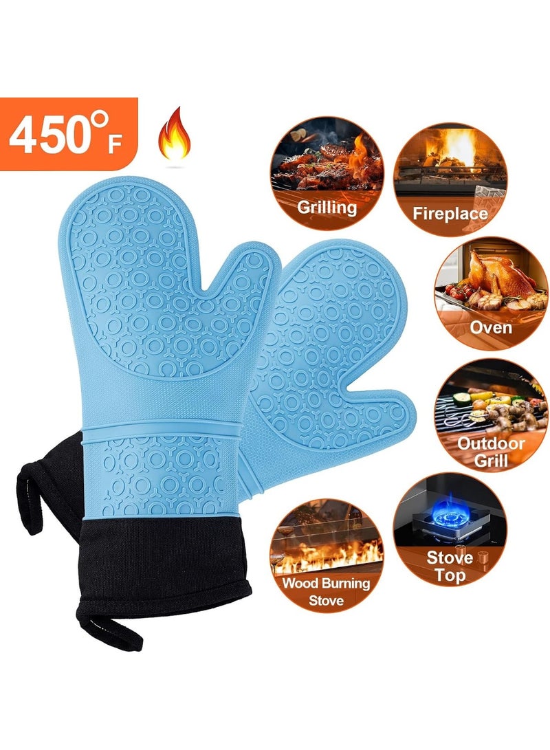 Extra Long Silicone BBQ and Baking Gloves with Soft Cotton Lining - Image 4