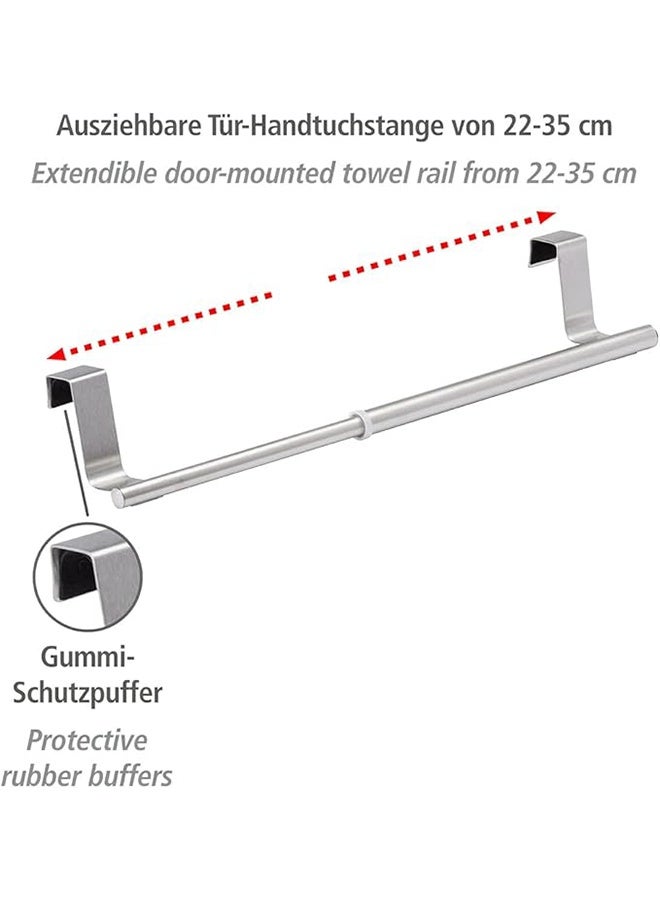 2 Pieces Kitchen Cabinet Towel Retractable Pole Rack for Cabinet Doors, Towel and Washcloth Pendant Storage Accessories, Powerful Modern Design Stainless Steel, Adjustable Length to Fit Cabinet (Silver) - Image 2