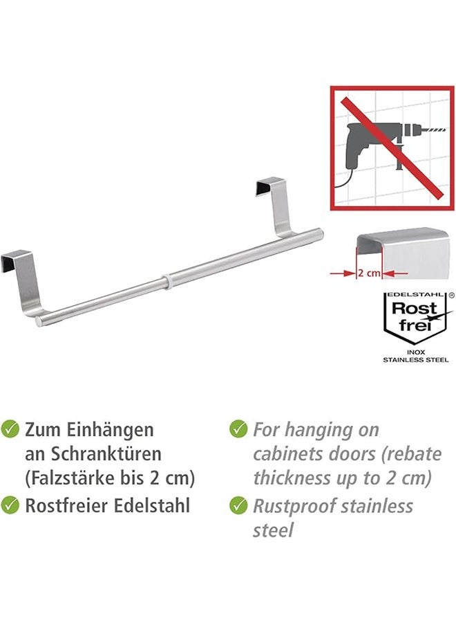 2 Pieces Kitchen Cabinet Towel Retractable Pole Rack for Cabinet Doors, Towel and Washcloth Pendant Storage Accessories, Powerful Modern Design Stainless Steel, Adjustable Length to Fit Cabinet (Silver) - Image 3